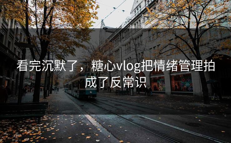 看完沉默了，糖心vlog把情绪管理拍成了反常识